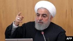 Tổng thống Iran Hassan Rouhani chủ tọa cuộc họp nội các tại Tehran ngày 15/1/2020.